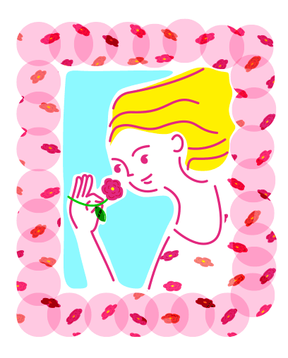 おなかのお花畑「腸内フローラ」と女神イメージ